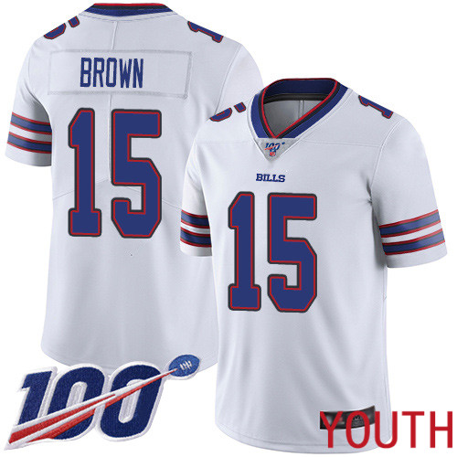 Youth Buffalo Bills 15 John Brown White Vapor Untouchable Limited Player 100th Season NFL Jersey